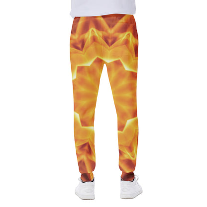 Flame Kaleidoscope Print Scuba Joggers