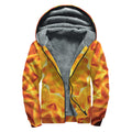 Flame Kaleidoscope Print Sherpa Lined Zip Up Hoodie