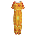 Flame Kaleidoscope Print Short Sleeve Long Nightdress