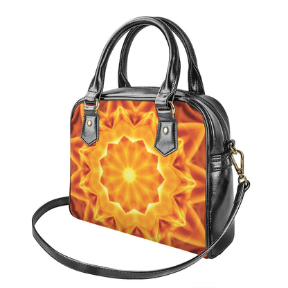 Flame Kaleidoscope Print Shoulder Handbag