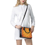 Flame Kaleidoscope Print Shoulder Handbag