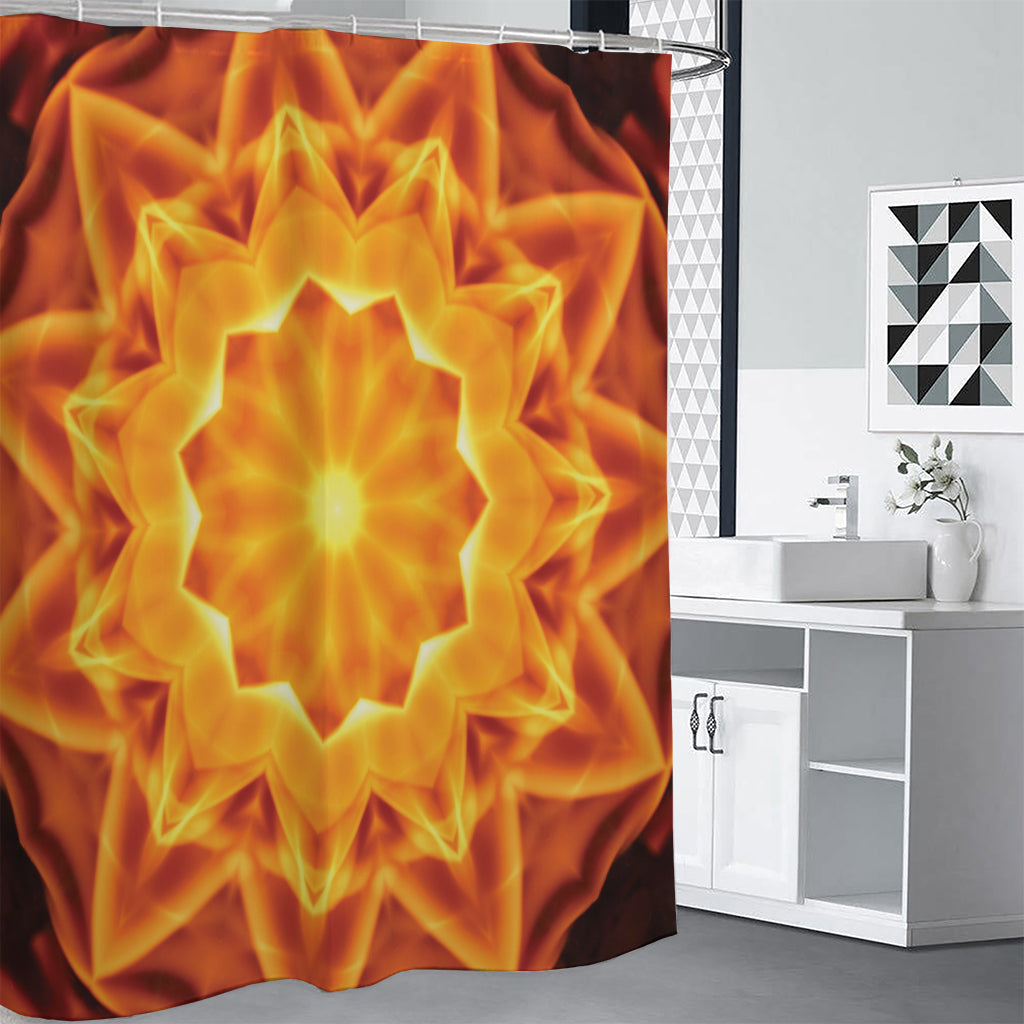 Flame Kaleidoscope Print Shower Curtain
