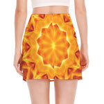 Flame Kaleidoscope Print Side Slit Mini Skirt