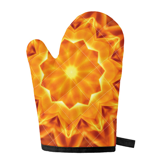 Flame Kaleidoscope Print Single Oven Mitt