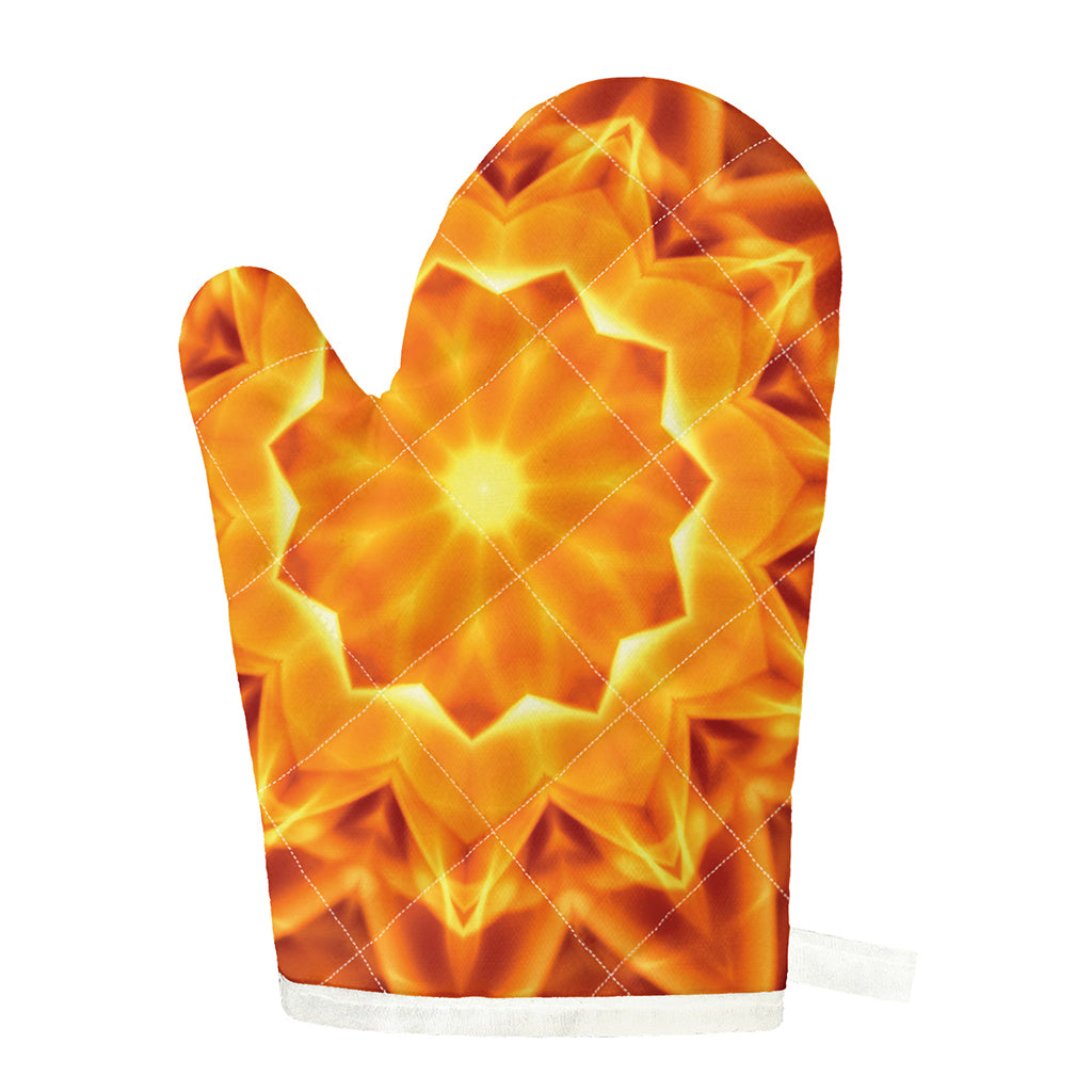 Flame Kaleidoscope Print Single Oven Mitt