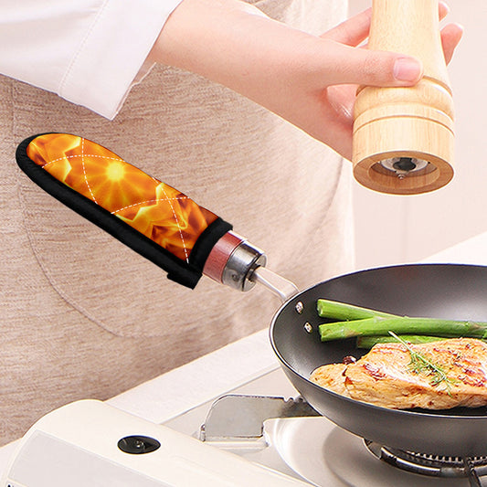 Flame Kaleidoscope Print Skillet Handle Cover
