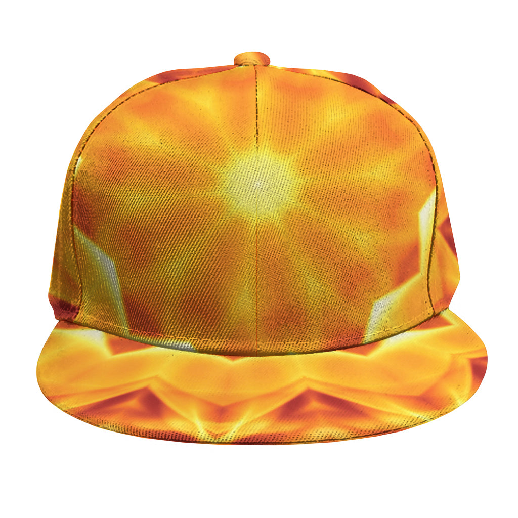 Flame Kaleidoscope Print Snapback Cap