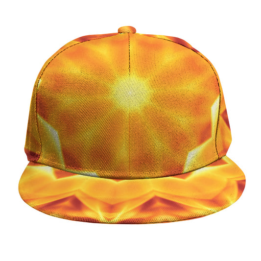 Flame Kaleidoscope Print Snapback Cap