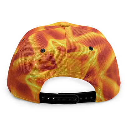 Flame Kaleidoscope Print Snapback Cap