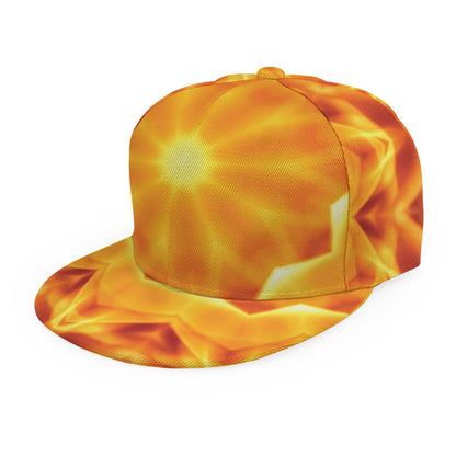 Flame Kaleidoscope Print Snapback Cap