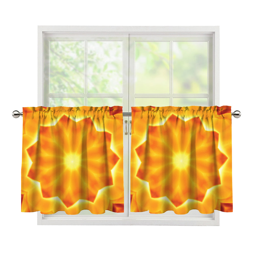 Flame Kaleidoscope Print Tier Curtains