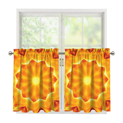 Flame Kaleidoscope Print Tier Curtains