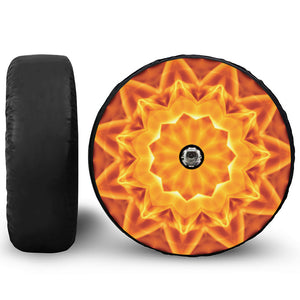 Flame Kaleidoscope Print Tire Cover With Camera Hole