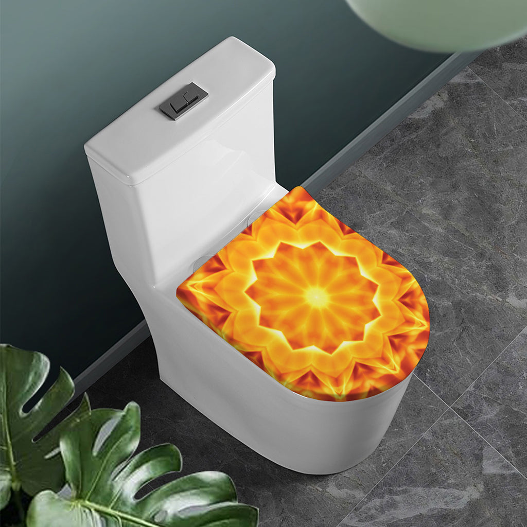 Flame Kaleidoscope Print Toilet Lid Cover