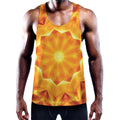 Flame Kaleidoscope Print Men's Workout Tank Top