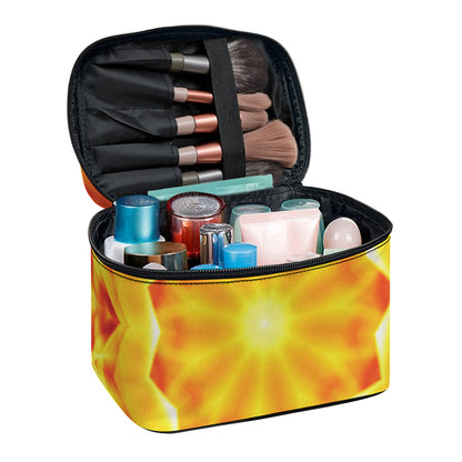 Flame Kaleidoscope Print Travel Makeup Bag