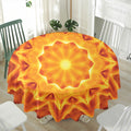 Flame Kaleidoscope Print Waterproof Round Tablecloth