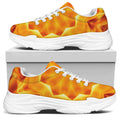 Flame Kaleidoscope Print White Chunky Shoes