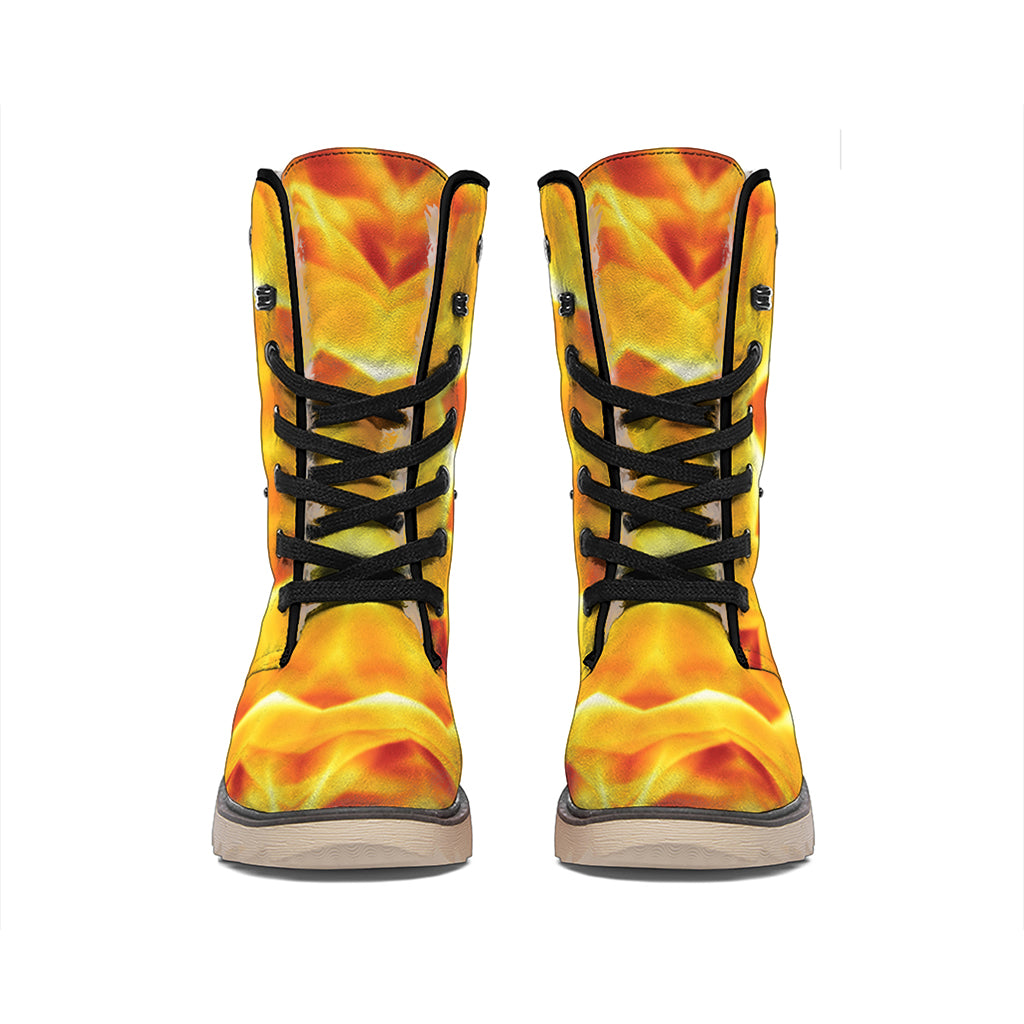 Flame Kaleidoscope Print Winter Boots