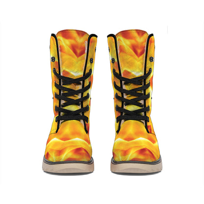 Flame Kaleidoscope Print Winter Boots