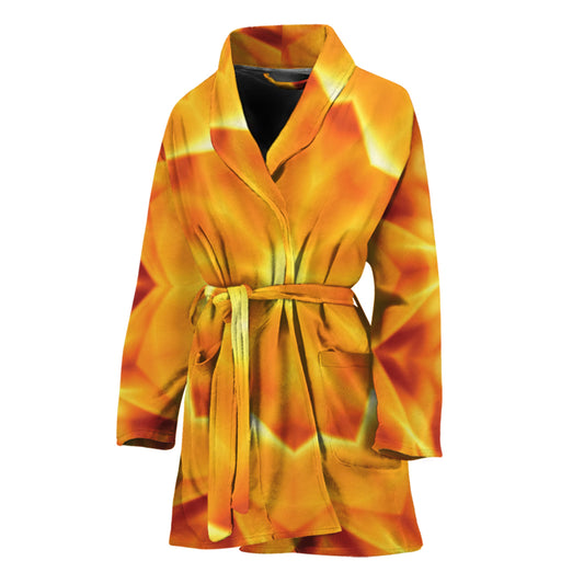 Flame Kaleidoscope Print Women's Bathrobe