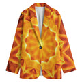 Flame Kaleidoscope Print Women's Cotton Blazer
