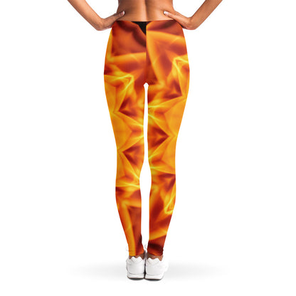 Flame Kaleidoscope Print Women's Leggings