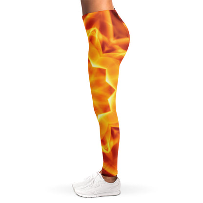 Flame Kaleidoscope Print Women's Leggings