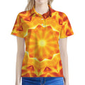 Flame Kaleidoscope Print Women's Polo Shirt