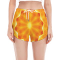Flame Kaleidoscope Print Women's Split Running Shorts