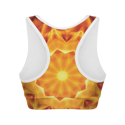 Flame Kaleidoscope Print Women's Sports Bra