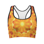 Flame Kaleidoscope Print Women's Sports Bra
