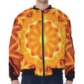Flame Kaleidoscope Print Zip Sleeve Bomber Jacket