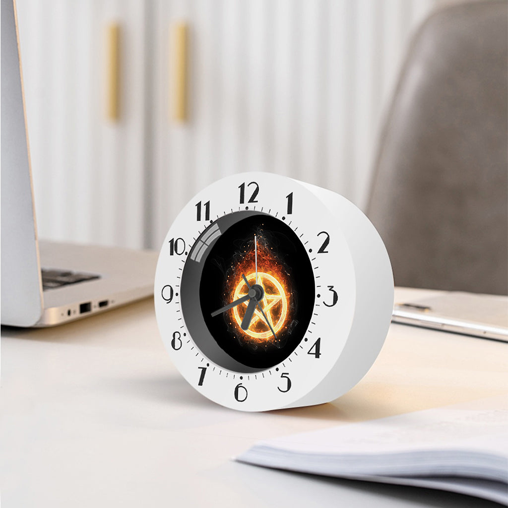 Flame Pentagram Print Alarm Clock