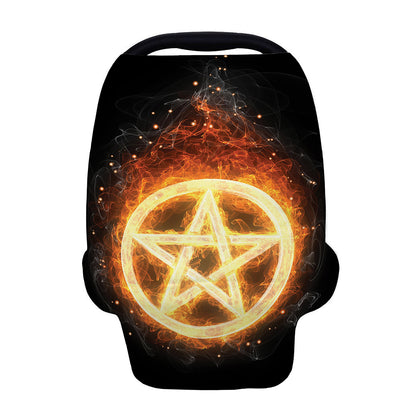 Flame Pentagram Print Baby Seat Cover