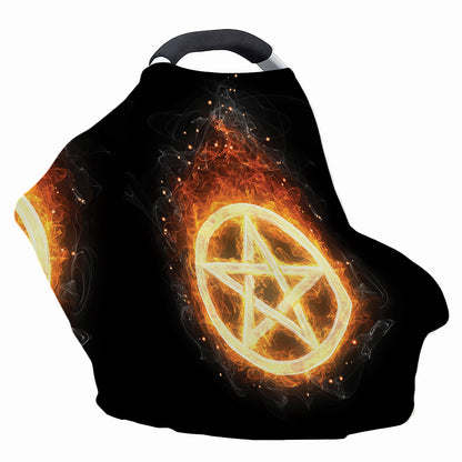 Flame Pentagram Print Baby Seat Cover