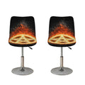 Flame Pentagram Print Bar Stool Covers