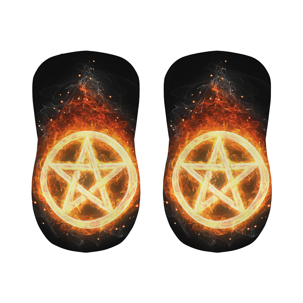 Flame Pentagram Print Bar Stool Covers