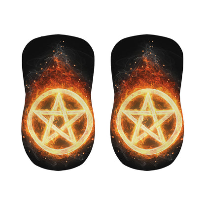 Flame Pentagram Print Bar Stool Covers