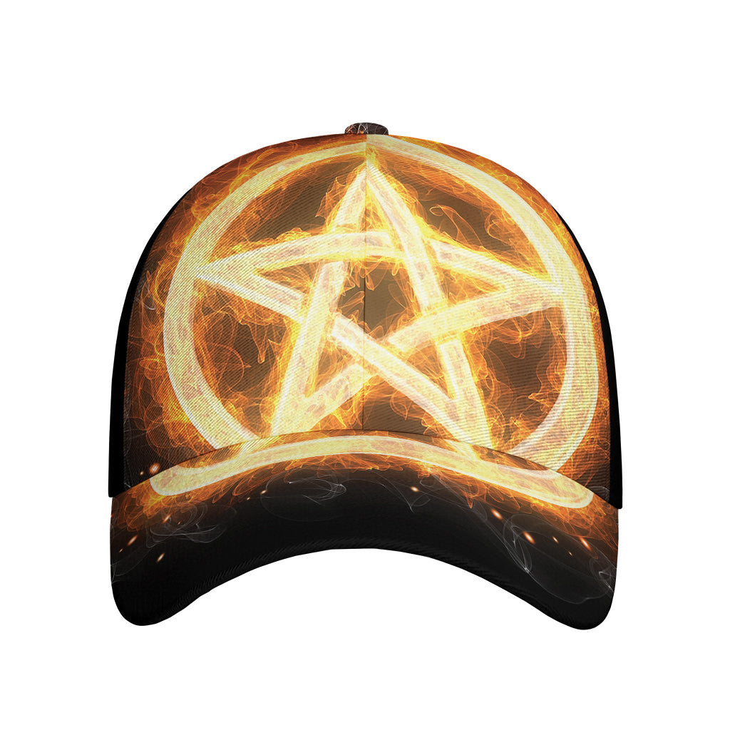 Flame Pentagram Print Baseball Cap