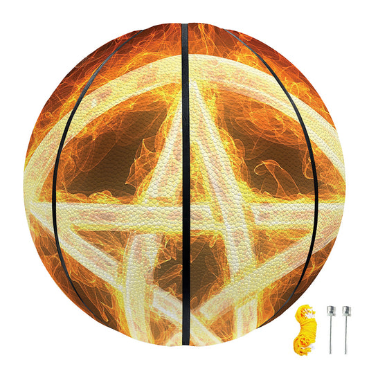 Flame Pentagram Print Basketball