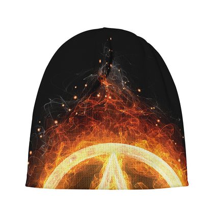 Flame Pentagram Print Beanie