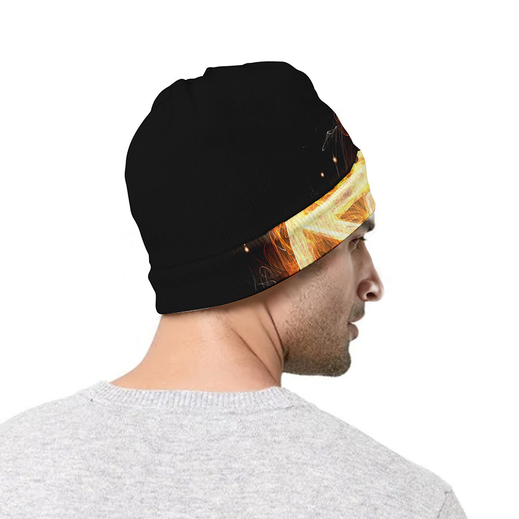 Flame Pentagram Print Beanie