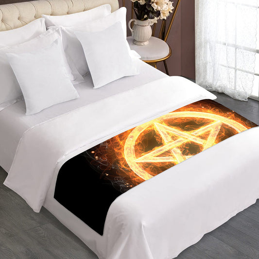 Flame Pentagram Print Bed Runner