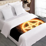 Flame Pentagram Print Bed Runner