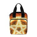 Flame Pentagram Print Bible Tote Bag