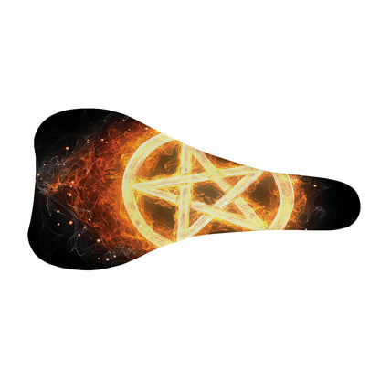 Flame Pentagram Print Bicycle Seat Cover