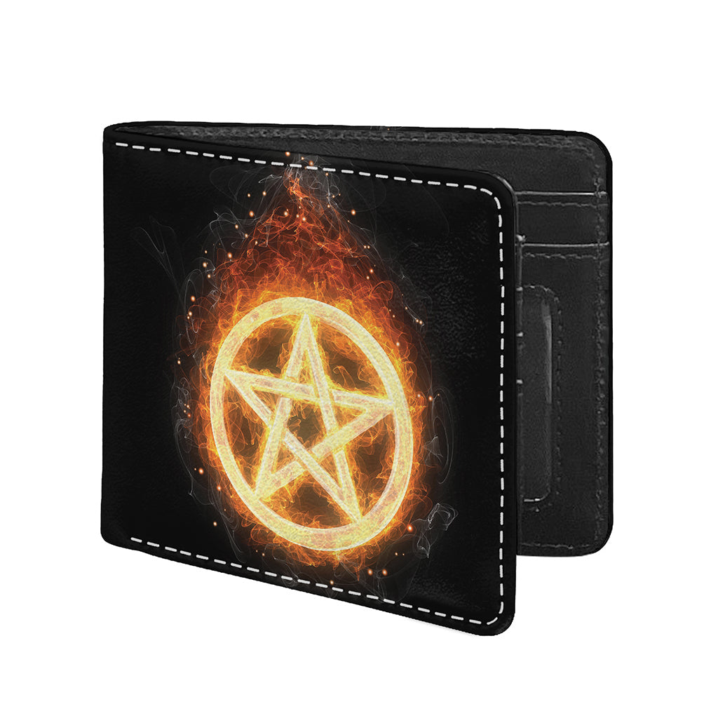Flame Pentagram Print Bifold Wallet