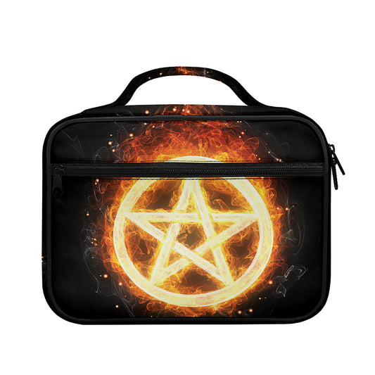 Flame Pentagram Print Briefcase Bible Bag