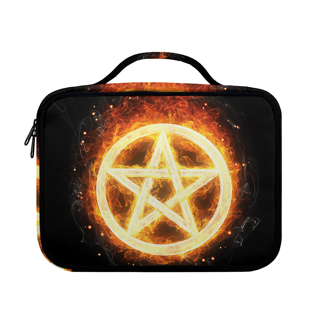 Flame Pentagram Print Briefcase Bible Bag